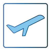 Airplane icon illustration. icon related to transportation, travel. Lineal color icon style, two tone icon. Simple vector design editable