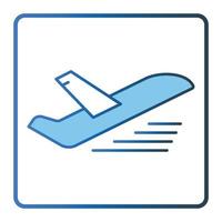 Airplane icon illustration. icon related to transportation, travel. Lineal color icon style, two tone icon. Simple vector design editable