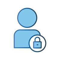 Account security icon illustration. People icon with padlock. icon related to security. Lineal color icon style. Simple vector design editable