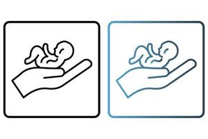 Safe baby icon illustration. icon related to baby care. outline icon style. Simple vector design editable