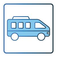 Tour bus icon illustration. icon related to transportation, tourism, travel.  Lineal color icon style, two tone icon. Simple vector design editable