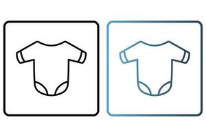 Baby clothes icon illustration. icon related to baby care. outline icon style. Simple vector design editable
