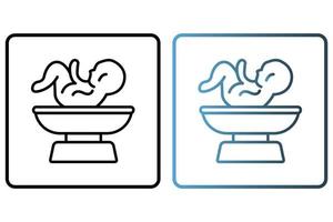 Weight icon illustration. icon related to baby care. outline icon style. Simple vector design editable