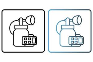 Breast pump icon illustration. icon related to baby care. outline icon style. Simple vector design editable