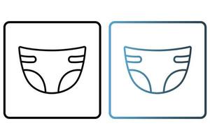 Diapers icon illustration. icon related to baby care. outline icon style. Simple vector design editable