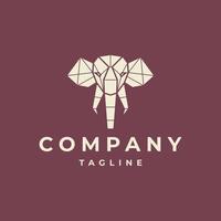 Elephant geometric polygonal logo vector icon design template