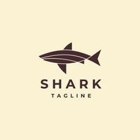 Shark geometric logo design template vector