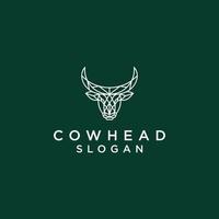 Cow head logo design icon vector