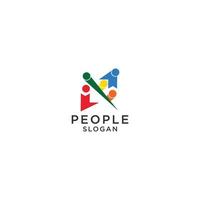 People logo design template,icon flat vector