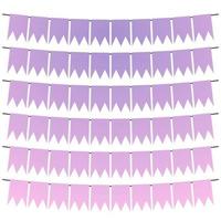 Colorful flags and bunting garlands for decoration. Decor elements with various patterns. Vector illustration