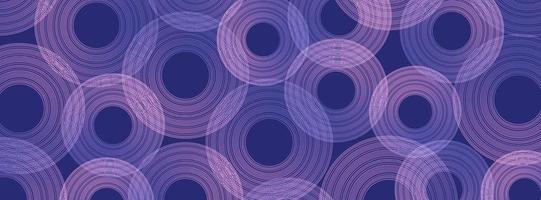 Trendy geometric purple background with abstract circles shapes. Banner design. Futuristic dynamic pattern design. Vector illustration