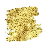 Golden Paint Glittering backdrop on a white background. Background with gold sparkles and glitter effect. Empty space for your text. Vector illustration