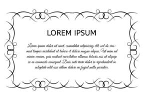 Decorative vintage horizontal frame with the place for your text in center. Vintage ornament greeting card template. Vector illustration.