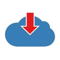 Download cloud icon. Vector illustration.