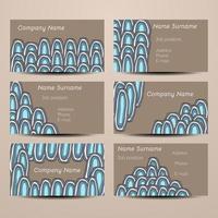Slightly Tilted Doodling Visiting Card Set. Business cards, invitations. Front page and back page. vector