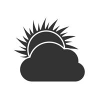 Cloudy day Icon. Dark weather icon on white background. Vector illustration.