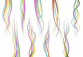 Set of abstract color curved lines. Wave design element. Vector illustration.