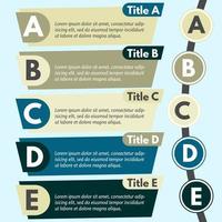 elementos de diseño infográfico de cinco pasos. plantilla de diseño infográfico paso a paso. ilustración vectorial vector