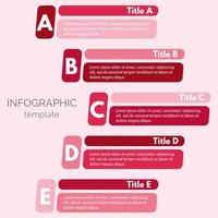 elementos de diseño infográfico de cinco pasos. plantilla de diseño infográfico paso a paso. ilustración vectorial vector