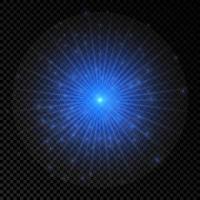 Light effect of lens flares. Blue glowing lights starburst effects with sparkles vector