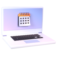 3d il computer portatile e calendario png