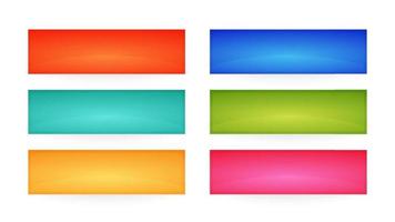 Colorful interface buttons. Set of six modern abstract web buttons. Vector illustration