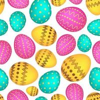 Seamless pattern with colorful Easter eggs. Vector illustration