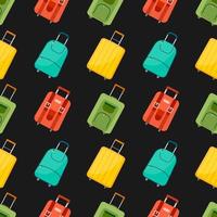 Seamless pattern with travel bag with luggage. Background with suitcase for journey trip. Vector illustration