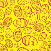 Seamless pattern with hand drawn Easter eggs. Vector illustration