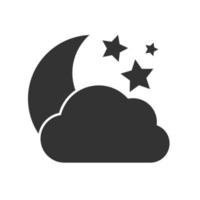 Cloudy night Icon. Dark weather icon on white background. Vector illustration.