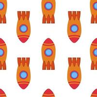 Seamless pattern with space rocket. Vector illustration.