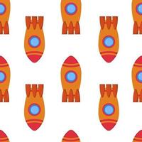 Seamless pattern with space rocket. Vector illustration.