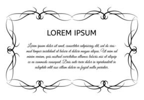 Decorative vintage horizontal frame with the place for your text in center. Vintage ornament greeting card template. Vector illustration.