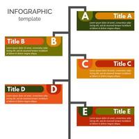 elementos de diseño infográfico de cinco pasos. plantilla de diseño infográfico paso a paso. ilustración vectorial vector