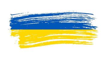 Ukrainian national flag in grunge style vector