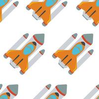 Seamless pattern with space rocket. Vector illustration.