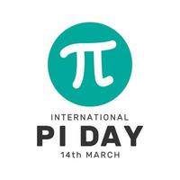 vector ilustración de Pi día. Pi día es celebrado en 14to marzo. Pi es un matemático símbolo, representando un constante