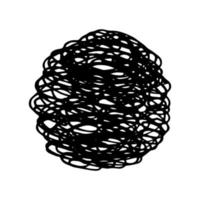 Sketch scribble smear. Black pencil drawing in the shape of a circle on white background. Great design for any purposes. Vector illustration.