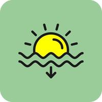 diseño de icono de vector de puesta de sol