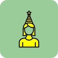 diseño de icono de vector de niña de cumpleaños