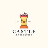 castle tower symbol logo design vector free