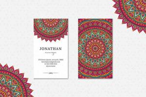 Mandala design business card vector