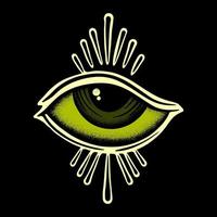 Eye vinttage art Illustration hand drawn style premium vector for tattoo, sticker, logo etc