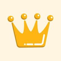 Purim costume crown, Queen's symbol, royal symbol in cute cartoon style, vector decorative object for parties and festivals.