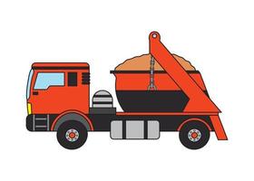 Vector illustration Hand drawn dump truck clip art