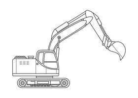 mano dibujado vector ilustración color niños construcción tractor excavador clipart