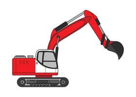 Vector illustration color children construction crawler excavator digging clipart