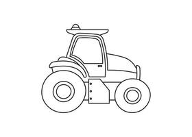 Hand drawn Vector illustration color children construction tractor clipart