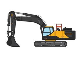 Vector illustration Heavy Machinery Excavator Construction Equipment Caterpillar