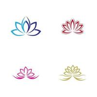 set of beauty lotus logo and symbol vector